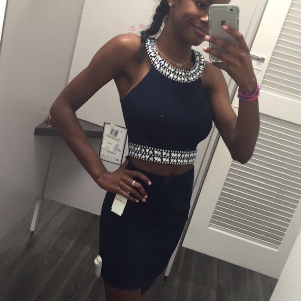 Navy homecoming dress